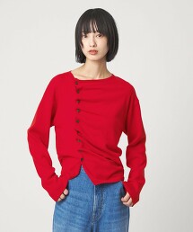 ＜EMMEL REFINES＞ 不對稱打摺鈕扣開襟衫