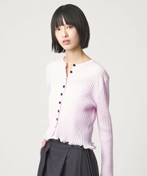 ＜EMMEL REFINES＞ 羅紋鈕扣波浪下擺開襟衫