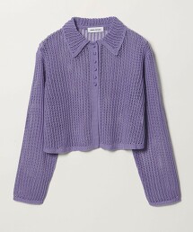 ＜EMMEL REFINES＞ 胡桃鈕釦網眼翻領開襟衫
