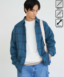 輕鬆彈性抗皺圖案拼色襯衫