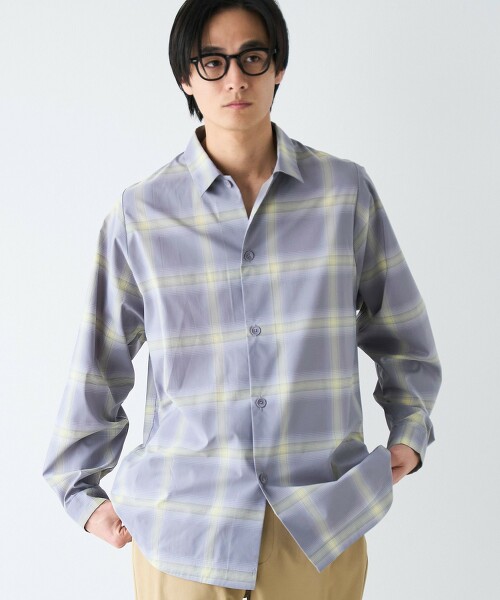 輕鬆漸層格紋抗皺彈性襯衫