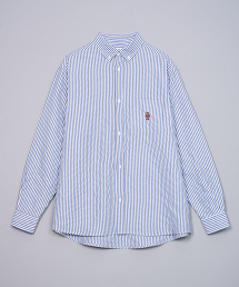 台灣限定 coen bear 刺繡條紋襯衫 男款