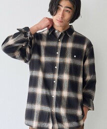 拼色格紋法蘭絨襯衫 抗菌防臭