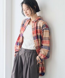 拼色格紋法蘭絨襯衫 抗菌防臭