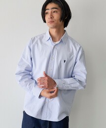 熊熊刺繡寬版繭型剪裁高密度牛津襯衫