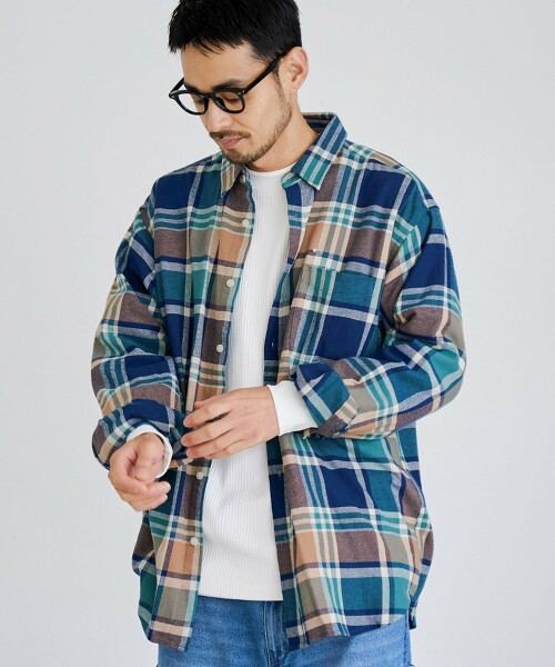 USA美國棉柔軟法蘭絨格紋襯衫