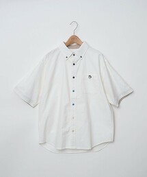 coen刺繡扣領短袖襯衫
