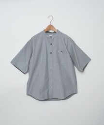 coen刺繡立領短袖襯衫