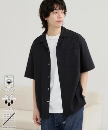 壓紋加工仿舊開領襯衫 吸水速乾