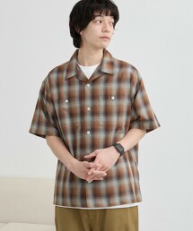 漸變格紋巴拿馬襯衫