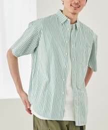府綢 直條紋 標準領 多彩 短袖襯衫
