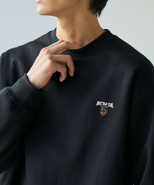 狗狗刺繡圓領保暖衛衣