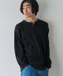 華夫格亨利領 長袖 T恤