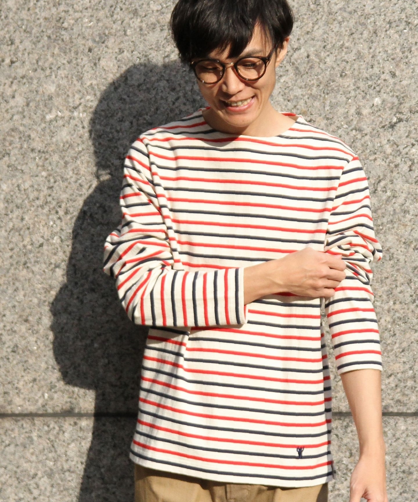 横条纹长袖巴斯克衫(basque shirt)