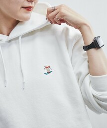 熊刺繡裏起毛連帽衫