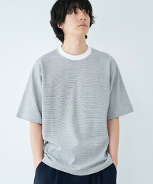 Clean Plus 多機能橫條紋短袖T恤