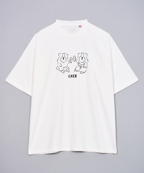 台灣限定 USA棉  coen bear 冰淇淋插畫TEE 男款