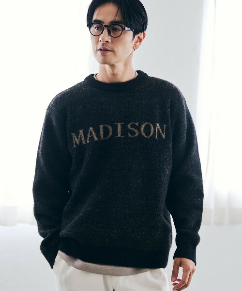 短羽毛針織LOGO上衣