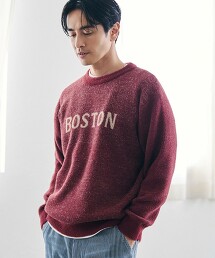 短羽毛針織LOGO上衣