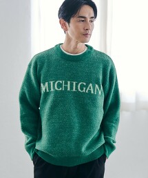 短羽毛針織LOGO上衣