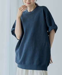 聚酯網眼針織圓領上衣