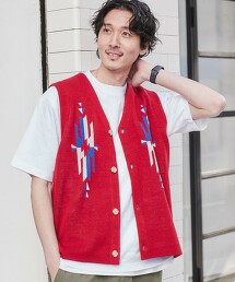 民族風 緹花針織背心