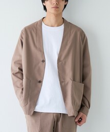 混亞麻無領西裝外套 吸水速乾・抗皺・抗UV