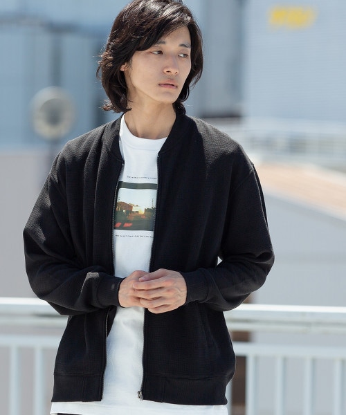 鬆餅格拉鏈外套