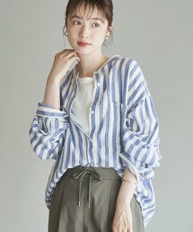 亞麻嫘縈立領襯衫