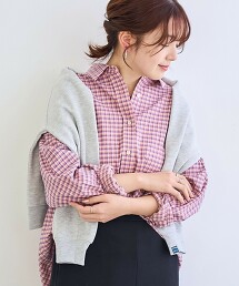 法蘭絨格紋標準領長袖襯衫