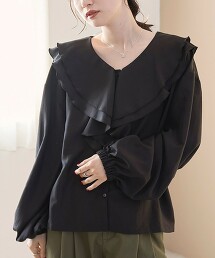 荷葉領開襟罩衫