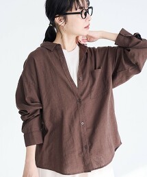 涼感亞麻嫘縈標準領襯衫