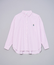 台灣限定 coen bear 刺繡條紋襯衫 女款