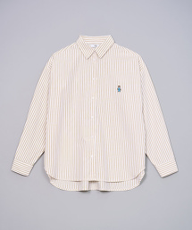 台灣限定 coen bear 刺繡條紋襯衫 女款