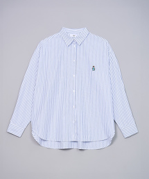 台灣限定 coen bear 刺繡條紋襯衫 女款