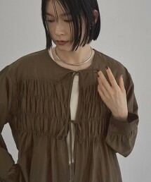 【成套單品】透膚縮褶襯衫套組