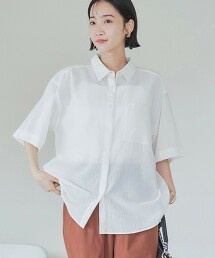 強撚透膚巴厘紗短袖襯衫