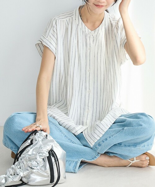 亞麻嫘縈打摺襯衫｜coen｜UNITED ARROWS LTD. 官方購物網站