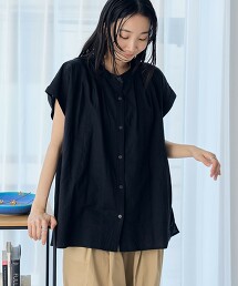 亞麻嫘縈打摺襯衫