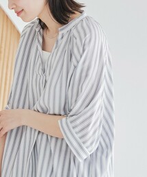 接觸冷感 開襟領罩衫