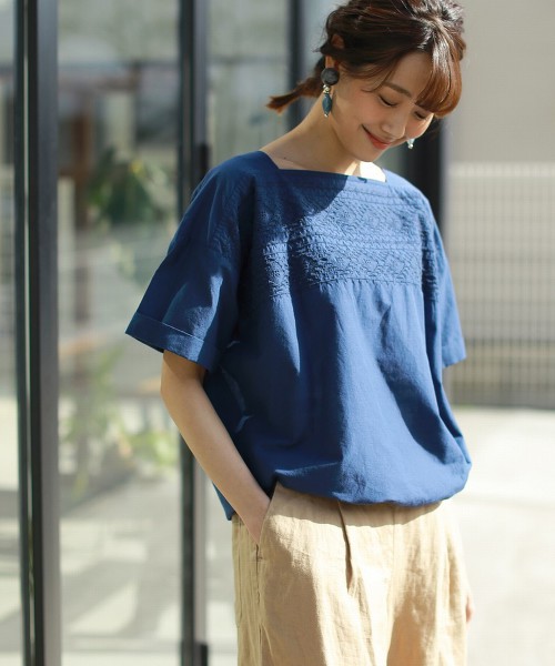 【可成套】一字領刺繡罩衫