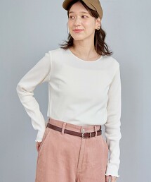 【經典款】波浪捲邊圓領長T恤
