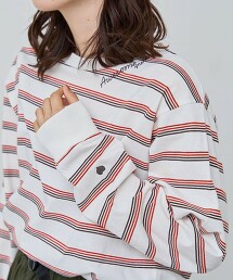 愛心刺繡長袖T恤