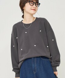 愛心刺繡毛圈布衛衣
