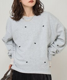 愛心刺繡毛圈布衛衣