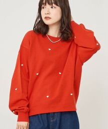 愛心刺繡毛圈布衛衣