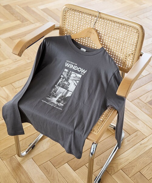 相片印花棉質長袖T恤