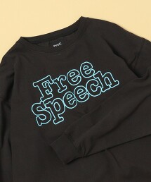 FreeSpeech 圓領LOGO印刷長袖T恤