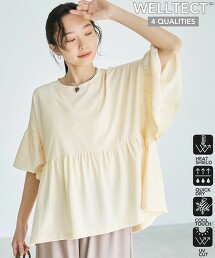 抗UV涼感 WELLTECT USA美國棉蛋糕下擺褶邊上衣