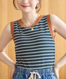 附罩杯多彩橫條紋坦克背心 bra top
